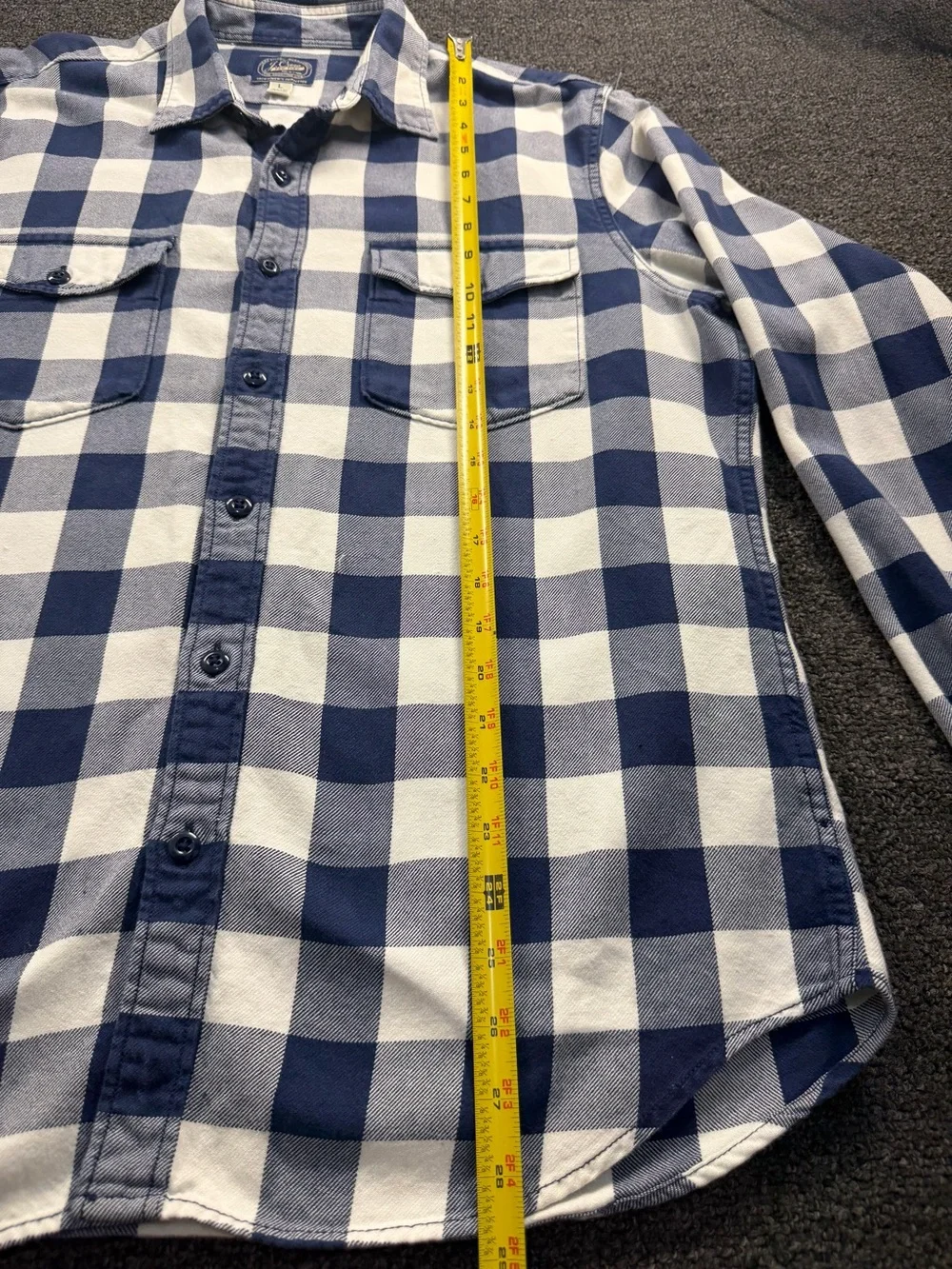 J. Crew Navy and White Buffalo Check Button-Down Shirt